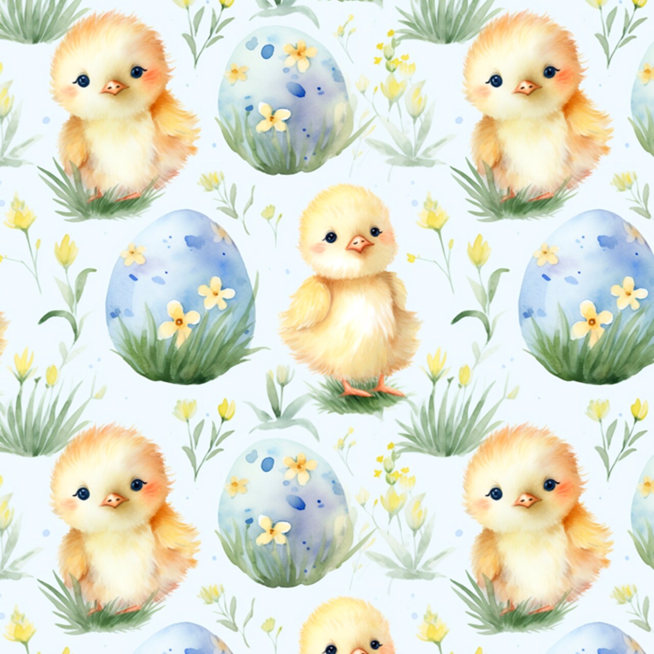 Sweet Easter Chick Anti-Pill Premium Fleece Fabric | By The Yard